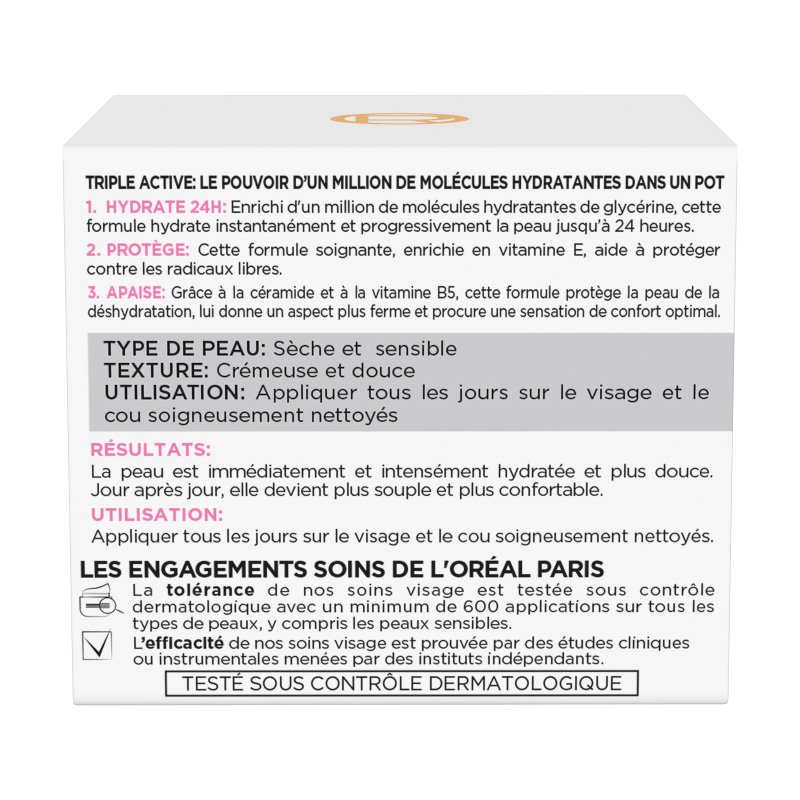 L'Oréal Triple Active Crème Jour Peaux Sèches et Sensibles - by Hana Beauty