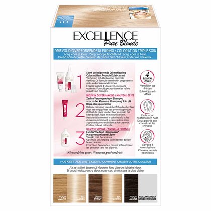 Haarkleuring Excellence cream zijkant Ultra licht natuurlijk blond